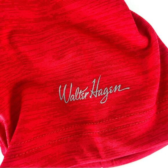 Walter Hagen Essentials Space Dye Solid Golf Polo Red Size Small - Picture 5 of 9